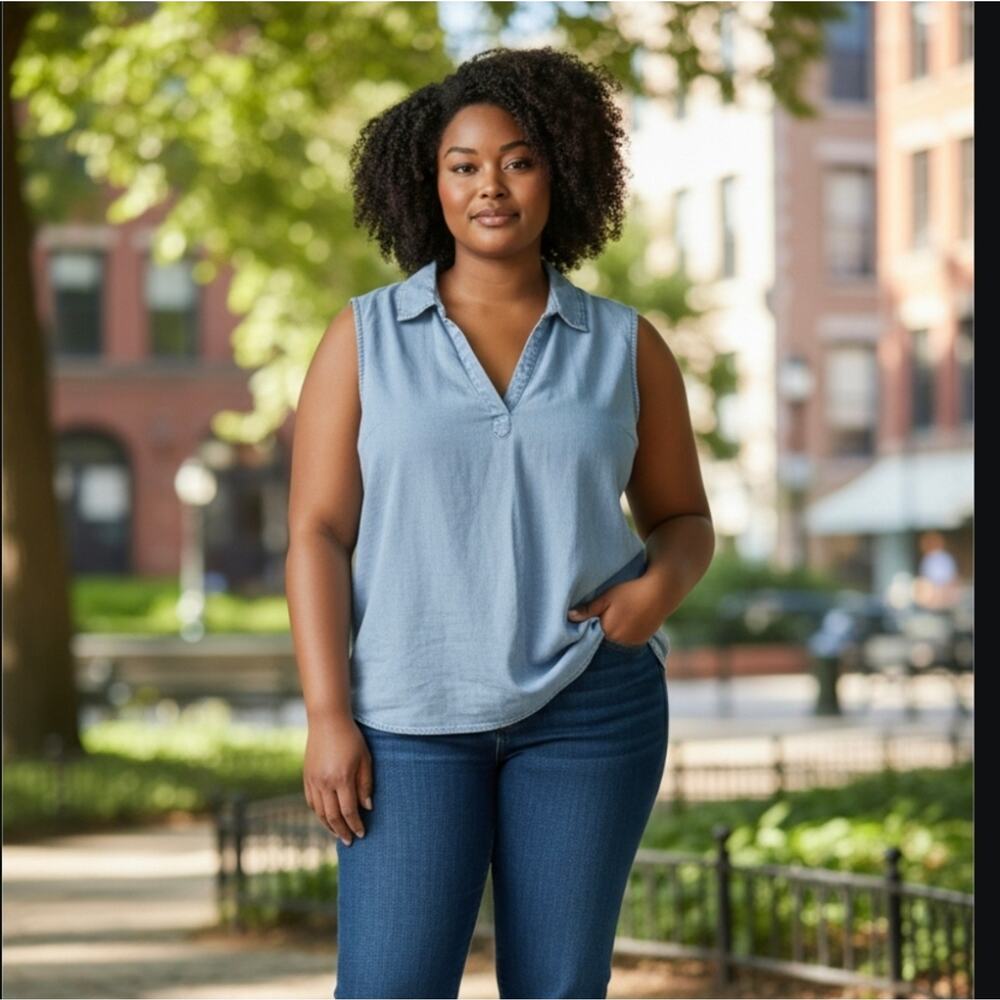 NWT | Love University | Stylish Blue Sleeveless Top | 2X